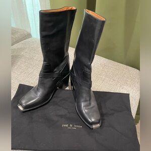 Rag & Bone Leather Boots. Black Size 38.5. Never worn with dust bag.